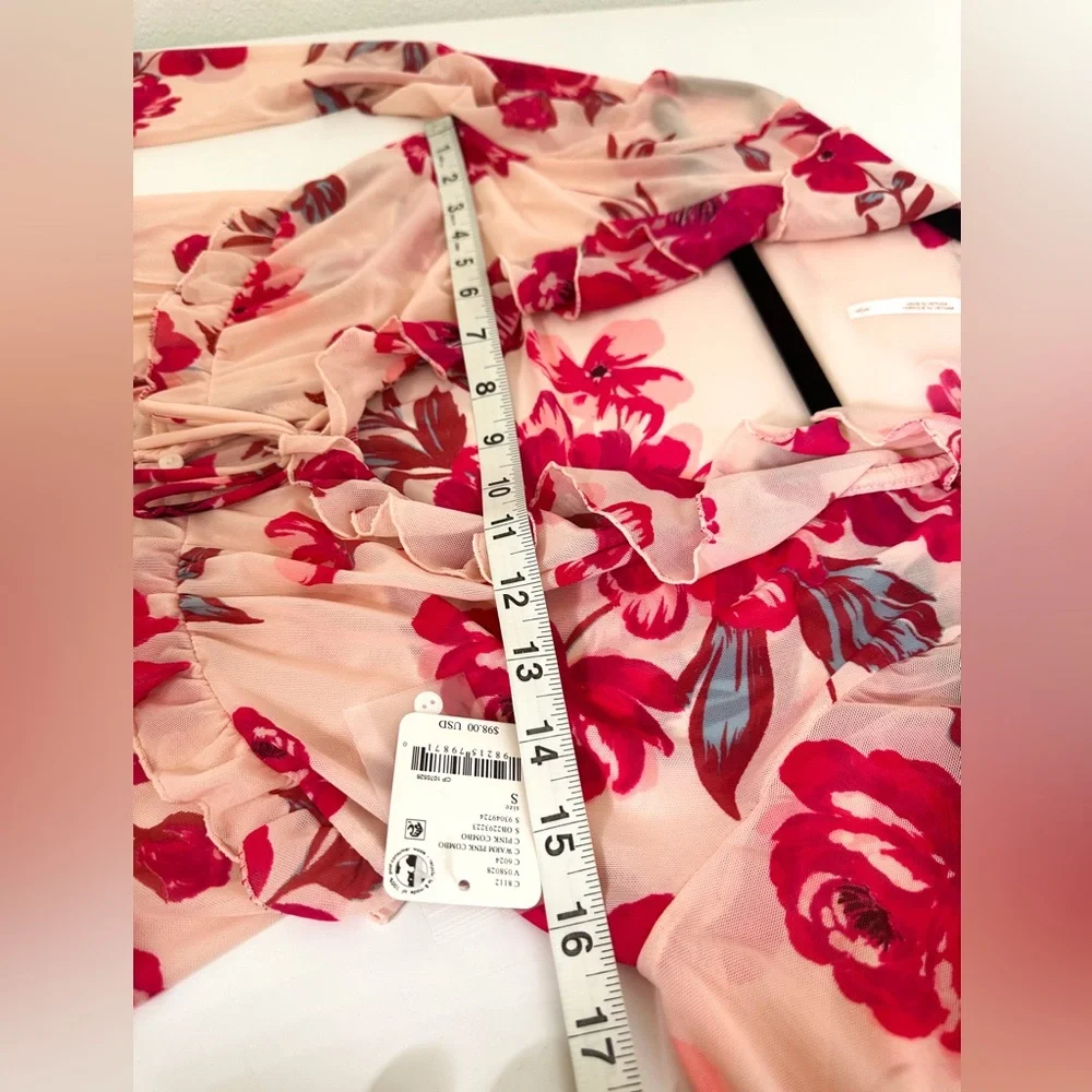 Free People Wildest Dream Tunic in Warm Pink Combo size Small NWT